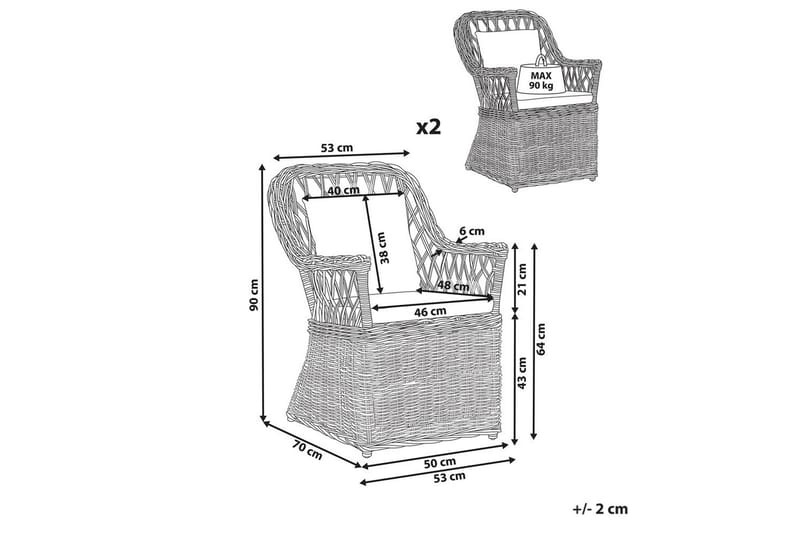 Lenestolsett for 2 Maros II - Hagemøbler - Balkong - Balkongmøbler - Balkongstoler