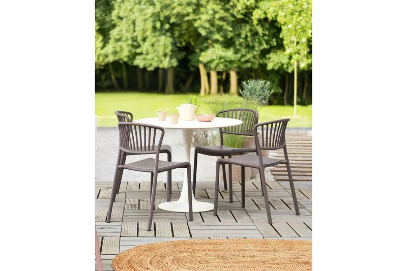 Leverano Spisestol Utendørs - Beige - Hagemøbler - Balkong - Balkongmøbler - Balkongstoler