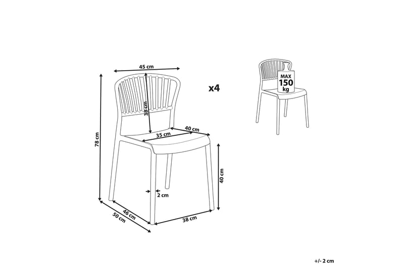 Leverano Spisestol Utendørs - Grønn - Hagemøbler - Balkong - Balkongmøbler - Balkongstoler