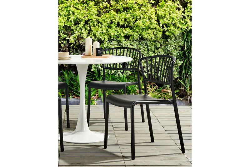 Leverano Spisestol Utendørs - Svart - Hagemøbler - Balkong - Balkongmøbler - Balkongstoler