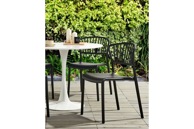 Leverano Spisestol Utendørs - Svart - Hagemøbler - Balkong - Balkongmøbler - Balkongstoler