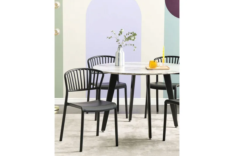 Leverano Spisestol Utendørs - Svart - Hagemøbler - Balkong - Balkongmøbler - Balkongstoler