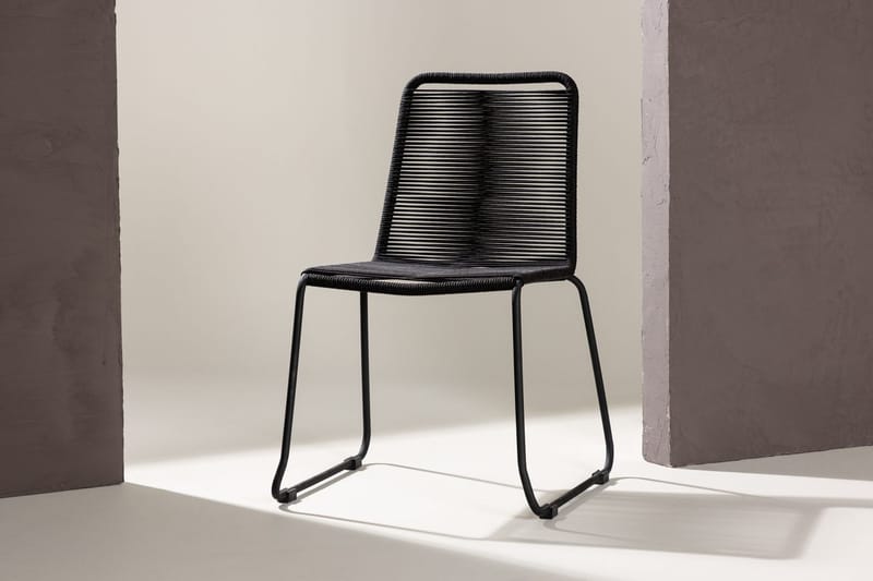 Lindos spisestol utendørs, Svart