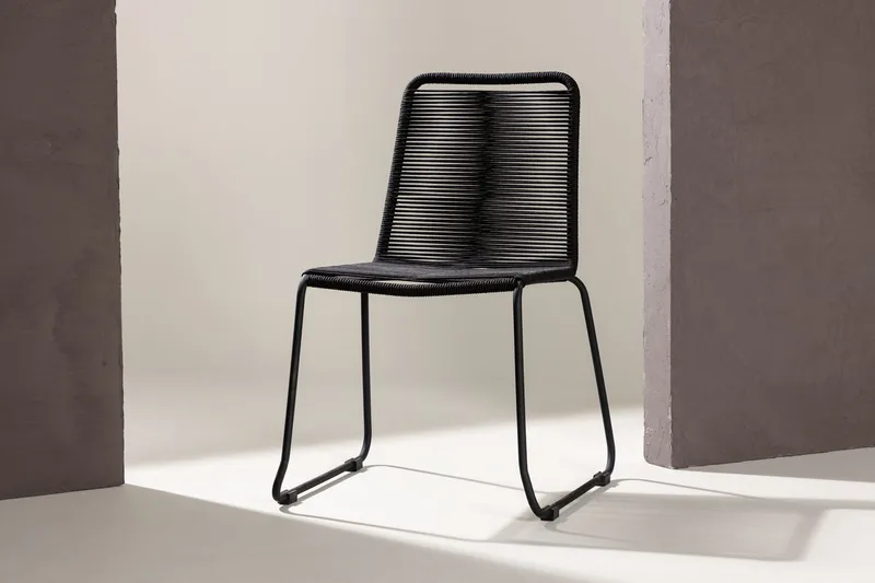 Lindos spisestol utendørs, Svart