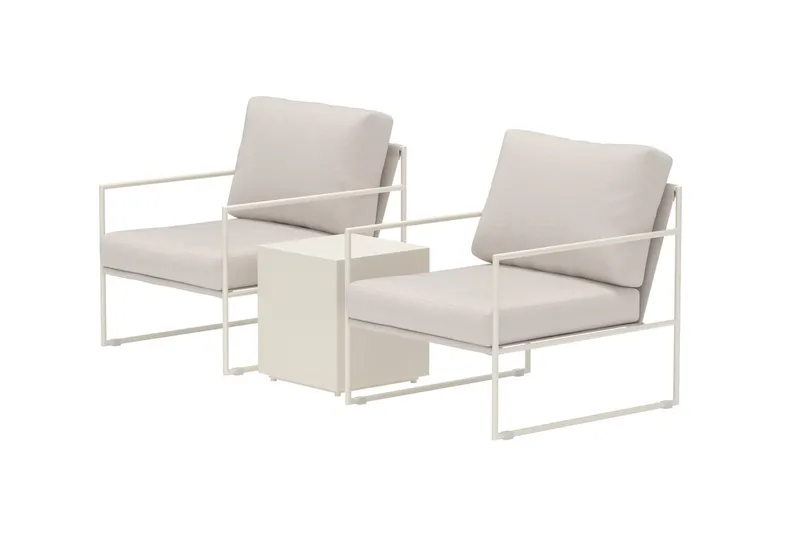 Lissabon kafégruppe utendørs - Beige - Hagemøbler - Balkong - Balkongmøbler - Balkonggrupper