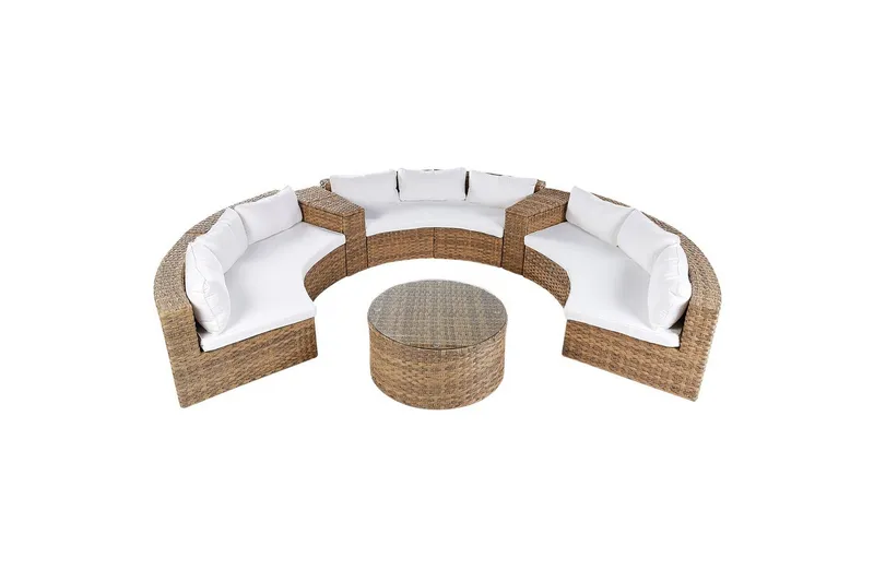 Loungegrupp Beliani Severo Beige/vit Brown||White - Hage - Utemiljø - Veranda & terrasse - Verandamøbler