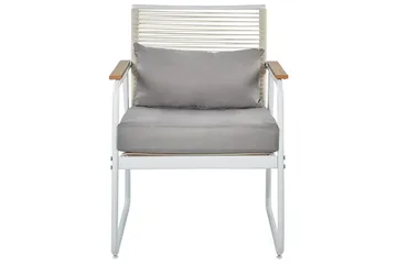 Loungegrupp Beliani Pomonte Svart/Grå White||Grey - Hagemøbler - Loungemøbler - Sofagruppe utendørs