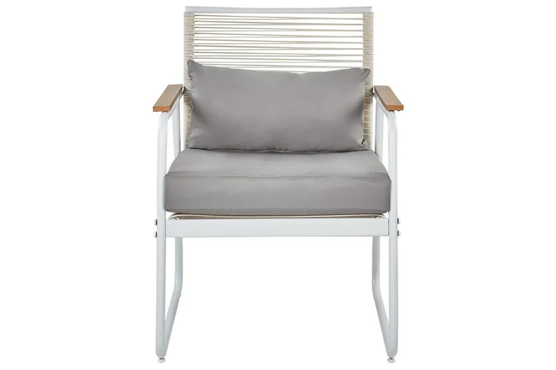 Loungegrupp Beliani Pomonte Svart/Grå White||Grey - Hagemøbler - Loungemøbler - Sofagruppe utendørs