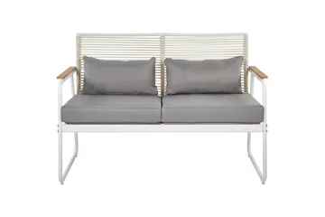 Loungegrupp Beliani Pomonte Svart/Grå White||Grey - Hagemøbler - Loungemøbler - Sofagruppe utendørs