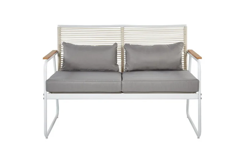 Loungegrupp Beliani Pomonte Svart/Grå White||Grey - Hagemøbler - Loungemøbler - Sofagruppe utendørs