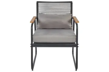 Loungegrupp Beliani Pomonte Svart/Grå Black||Grey - Hagemøbler - Loungemøbler - Sofagruppe utendørs