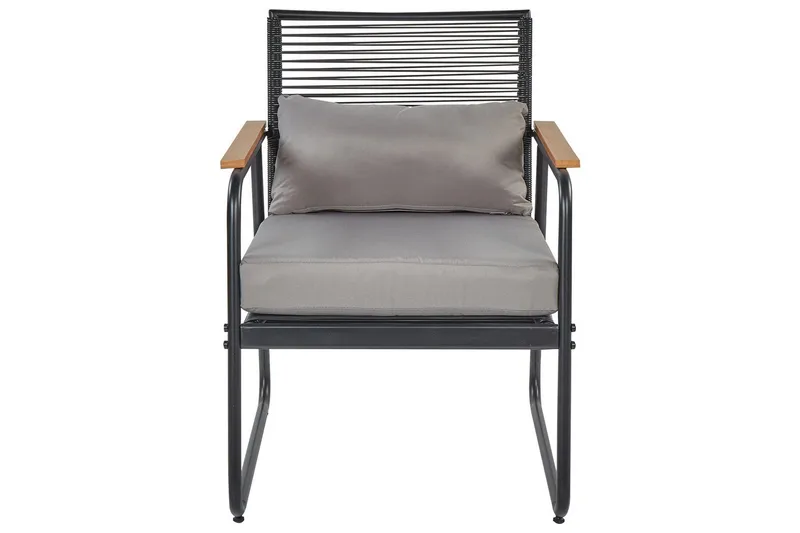 Loungegrupp Beliani Pomonte Svart/Grå Black||Grey - Hagemøbler - Loungemøbler - Sofagruppe utendørs