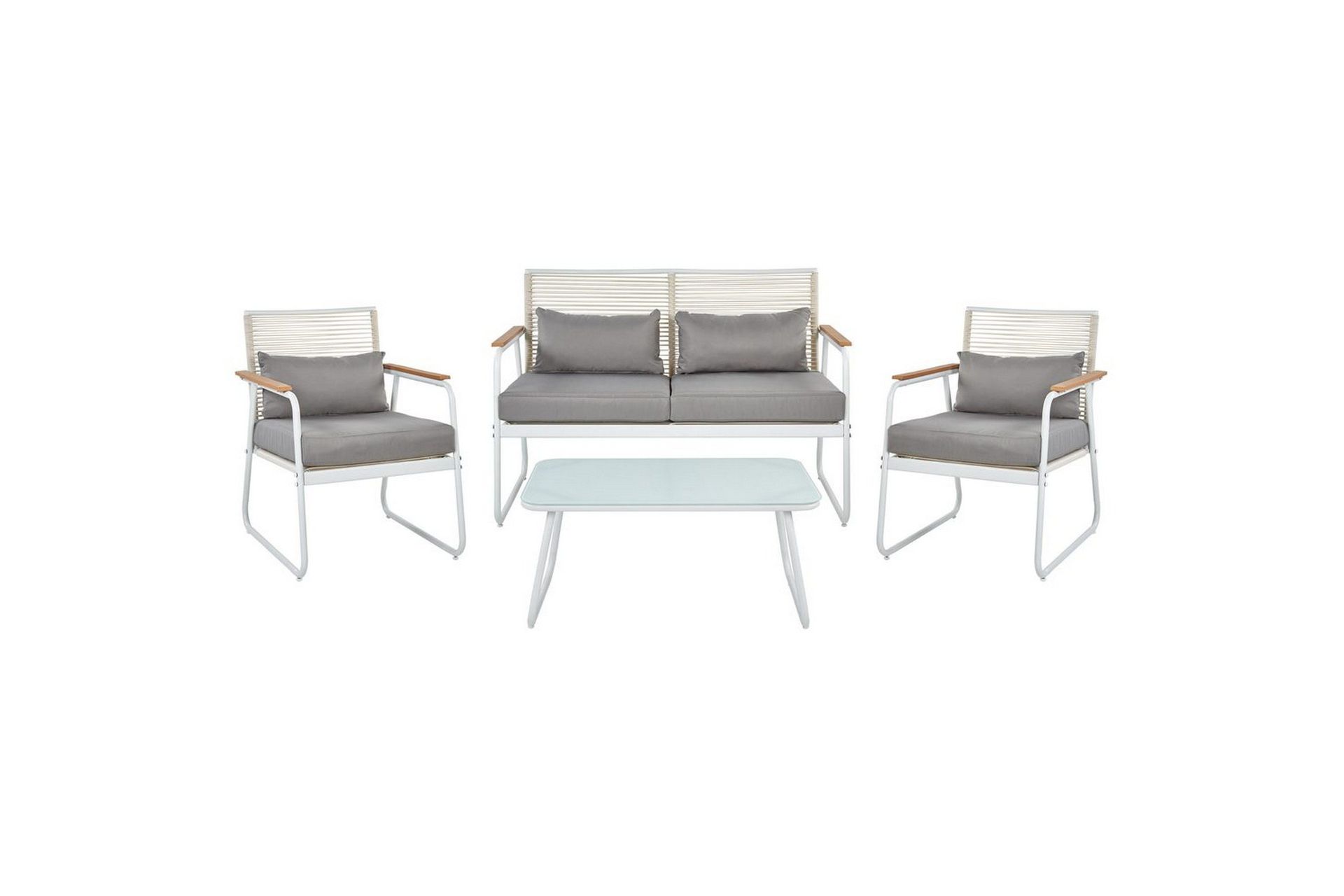 Loungegrupp Beliani Pomonte Svart/Grå White\|\|Grey -