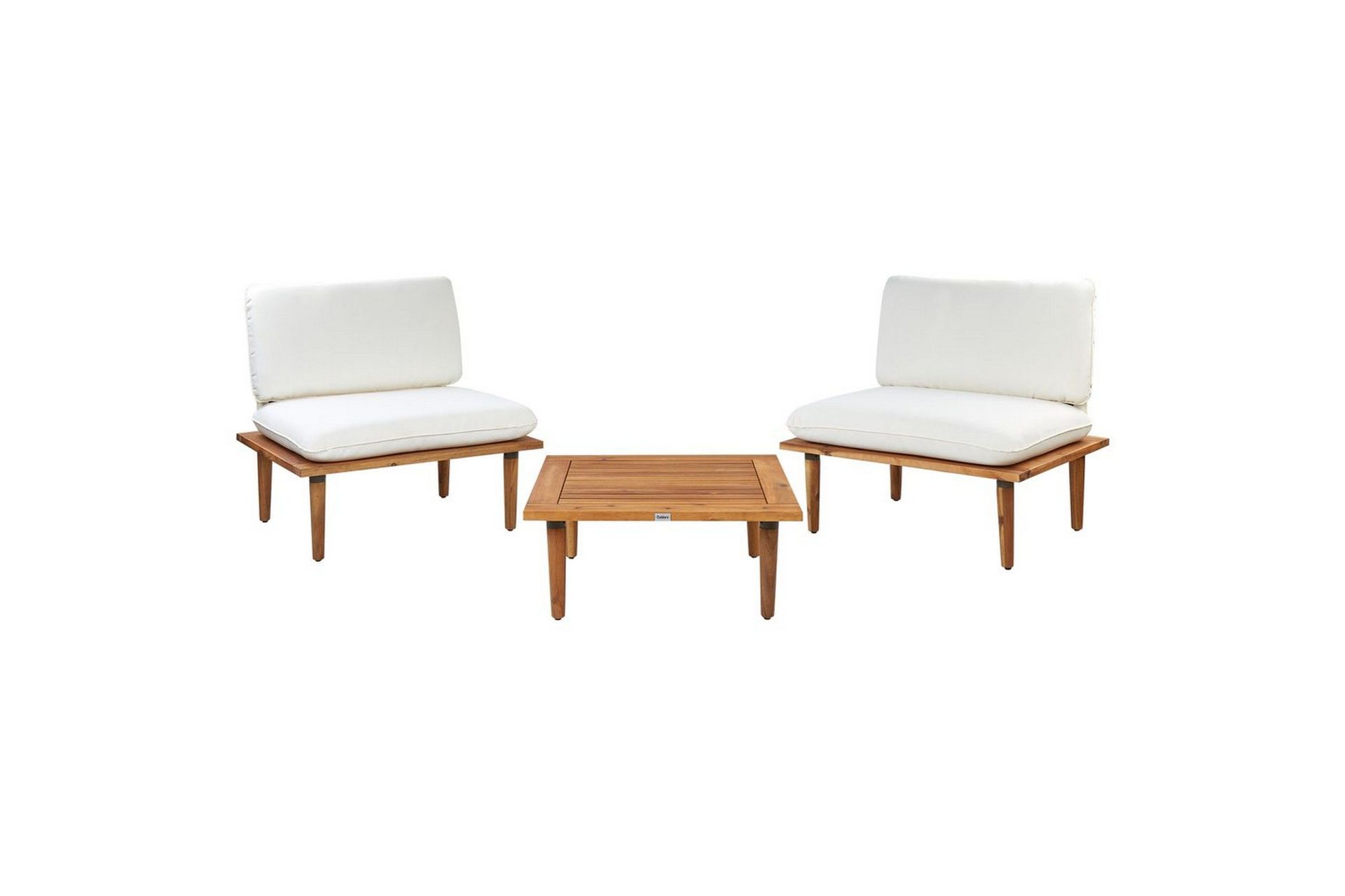 Loungegrupp med bord Beliani Frascati Grönt/ljust trä, 2-Sits White\|\|Light wood -