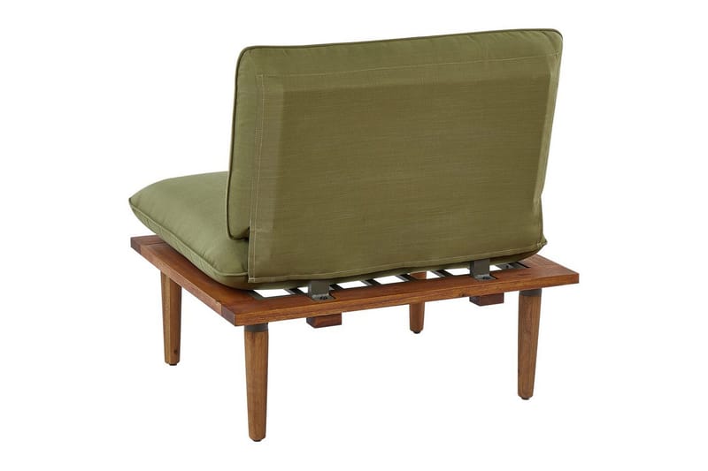 Loungegrupp med bord Beliani Frascati Grönt/ljust trä, 4-Sits Green||Light wood - Hagemøbler - Loungemøbler - Sofagruppe utendørs