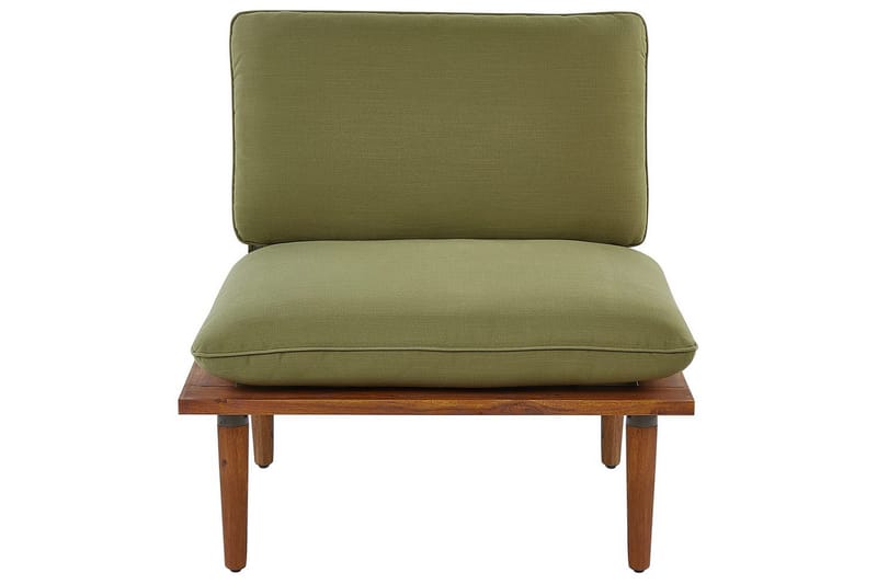 Loungegrupp med bord Beliani Frascati Grönt/ljust trä, 4-Sits Green||Light wood - Hagemøbler - Loungemøbler - Sofagruppe utendørs