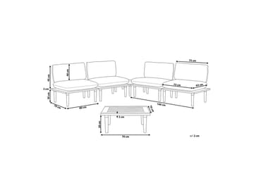 Loungegrupp med bord Beliani Frascati Grönt/ljust trä, 4-Sits Green||Light wood - Hagemøbler - Loungemøbler - Sofagruppe utendørs