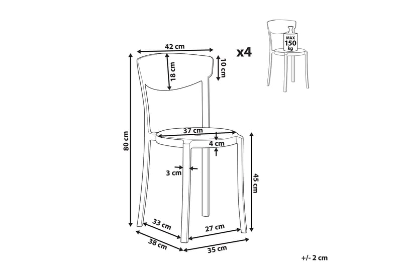 Maple Creek Spisestol Utendørs - Lysegrå - Hagemøbler - Balkong - Balkongmøbler - Balkongstoler