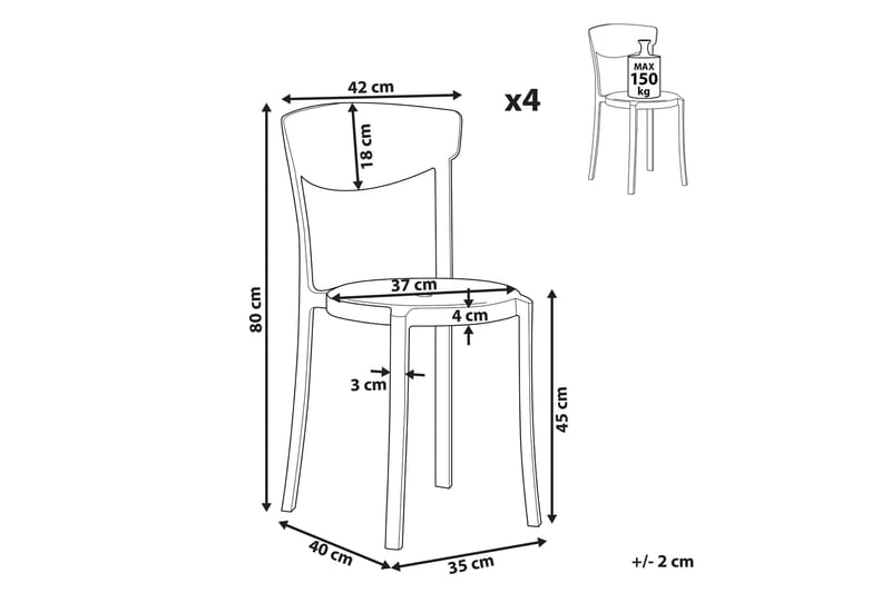 Maple Creek Spisestol Utendørs - Svart - Hagemøbler - Balkong - Balkongmøbler - Balkongstoler