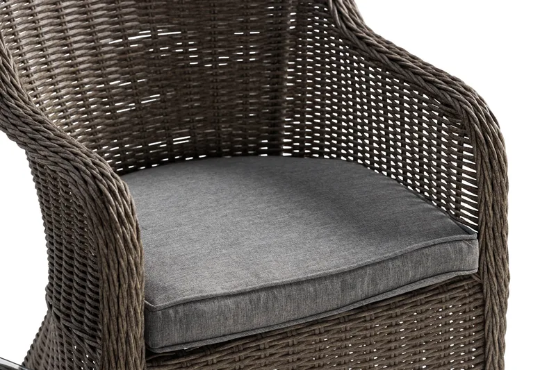 Marcus Cafésett med 2 Light Lenestoler m Pute - Grå - Hagemøbler - Balkong - Balkongmøbler - Balkonggrupper