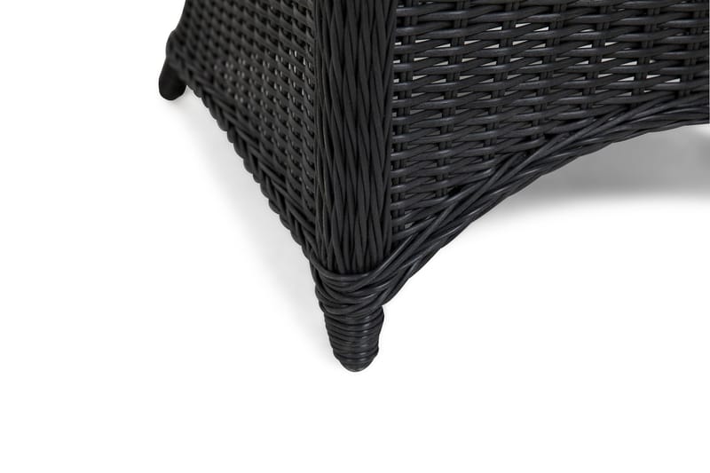 Marcus Cafésett med 2 Light Lenestoler m Pute - Svart - Hagemøbler - Balkong - Balkongmøbler - Balkonggrupper