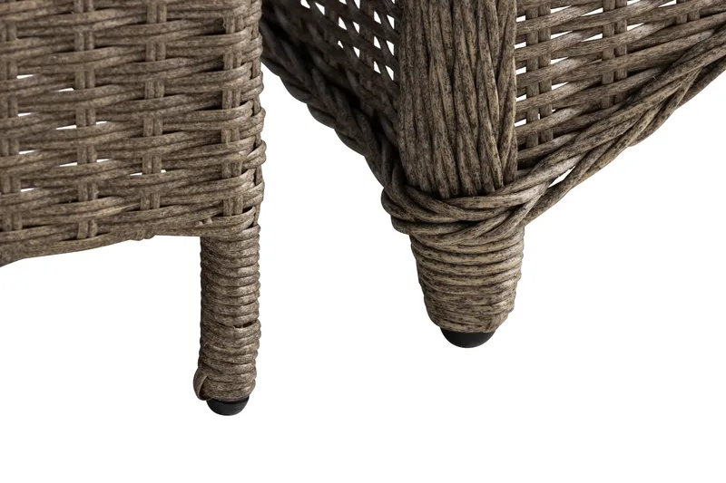 Marcus Cafésett med 2 Light Lenestoler m Pute - Grå - Hagemøbler - Balkong - Balkongmøbler - Balkonggrupper