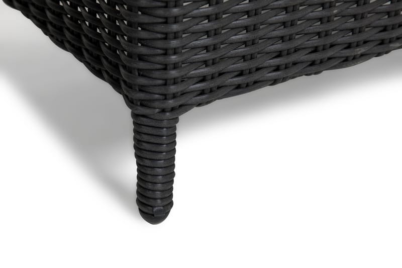 Marcus Cafésett med 2 Light Lenestoler m Pute - Svart - Hagemøbler - Balkong - Balkongmøbler - Balkonggrupper