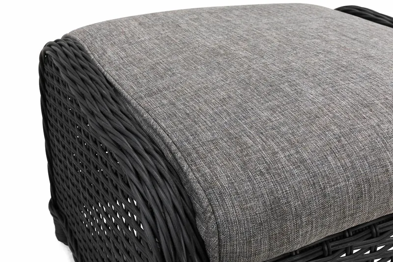 Marcus Fotskammel til Ørelappstol - Svart - Hagemøbler - Balkong - Balkongmøbler - Balkongstoler