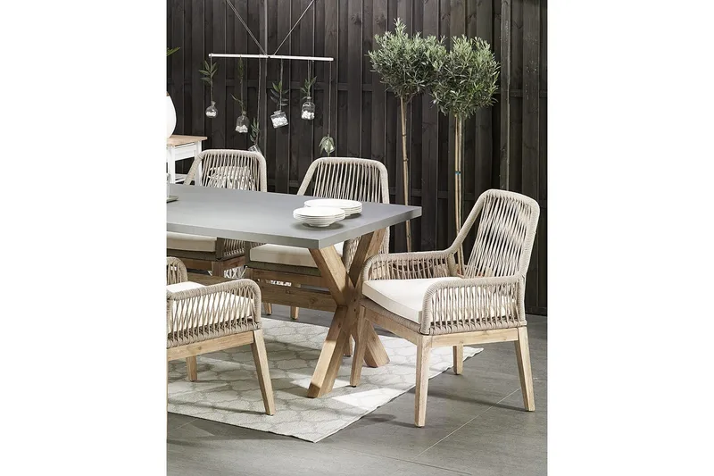 Matstol Beliani Olbia set om 2 Cream white - Hagemøbler - Balkong - Balkongmøbler - Balkongstoler