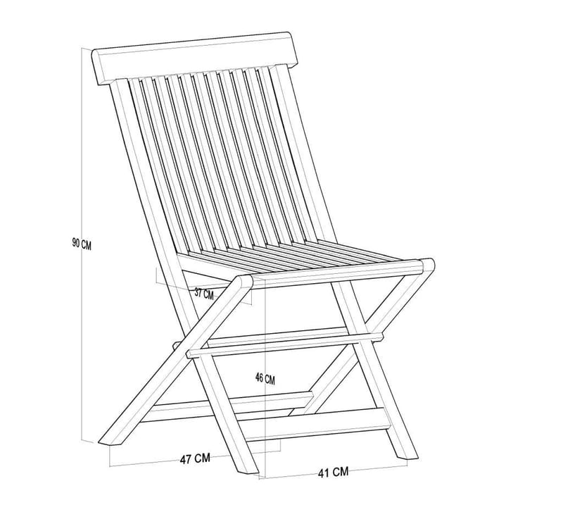 Milano Sammenleggbar stol 2-pakning - Tre - Hagemøbler - Balkong - Balkongmøbler - Balkongstoler