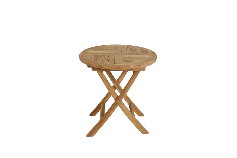 Milano Sammenleggbart bord Ø70 cm - Naturlig Farget Teak - Hagemøbler - Balkong - Balkongmøbler - Balkongbord