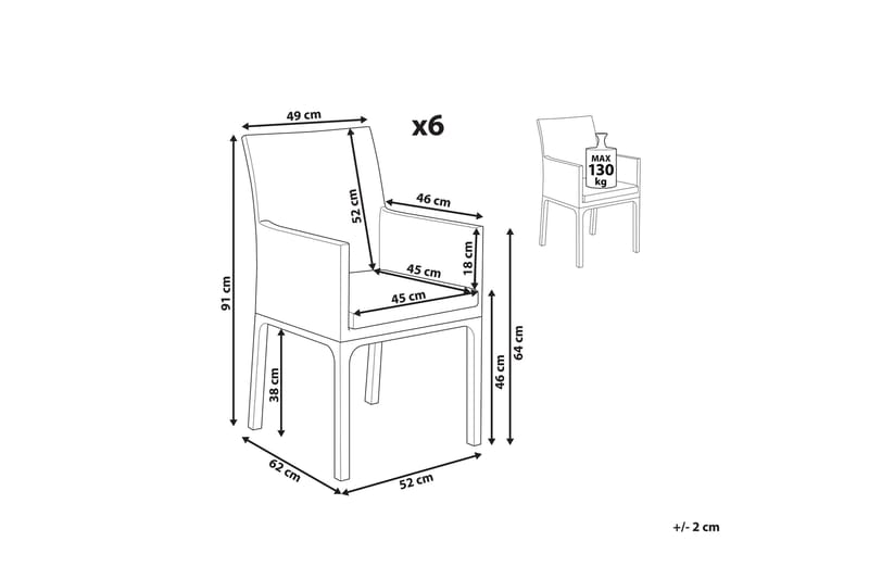 Monteroni Lenestol - Grå/Hvit - Hagemøbler - Balkong - Balkongmøbler - Balkongstoler