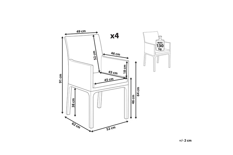 Monteroni Lenestol - Grå/Hvit - Hagemøbler - Balkong - Balkongmøbler - Balkongstoler