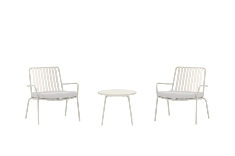 Mykonos kafégruppe utendørs - Hvit - Hagemøbler - Balkong - Balkongmøbler - Balkonggrupper