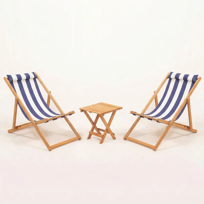 Netira Loungesett med bord utendørs - Blå og hvit - Hagemøbler - Balkong - Balkongmøbler - Balkonggrupper