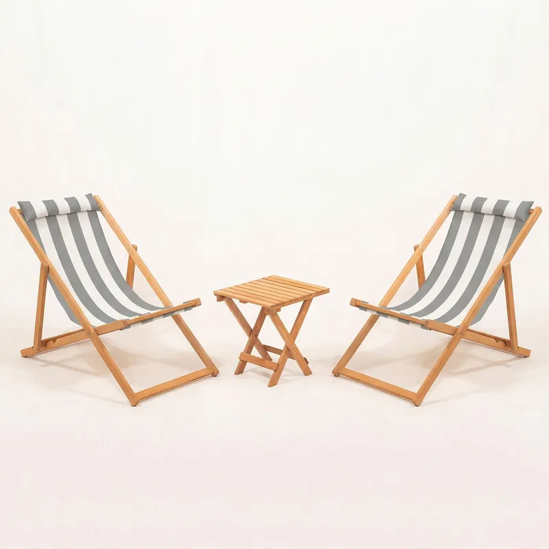 Netira Loungesett med bord utendørs - Grå og hvit - Hagemøbler - Balkong - Balkongmøbler - Balkonggrupper