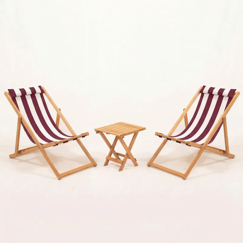 Netira Loungesett med bord utendørs - Vinrød og hvit - Hagemøbler - Balkong - Balkongmøbler - Balkonggrupper