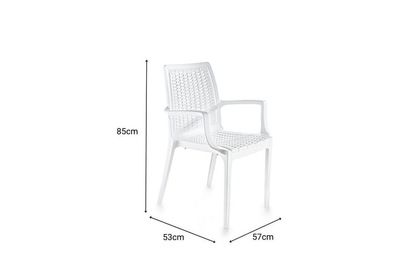 Omber Armstol Utomhus - Hvit - Hagemøbler - Balkong - Balkongmøbler - Balkongstoler