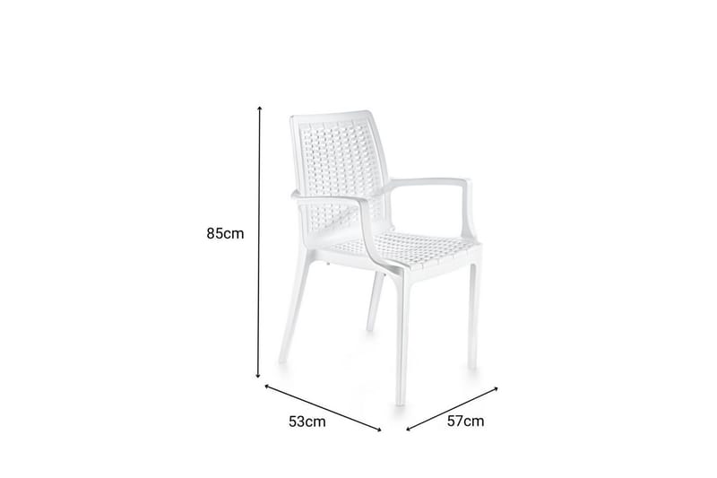 Omber Armstol Utomhus - Hvit - Hagemøbler - Balkong - Balkongmøbler - Balkongstoler