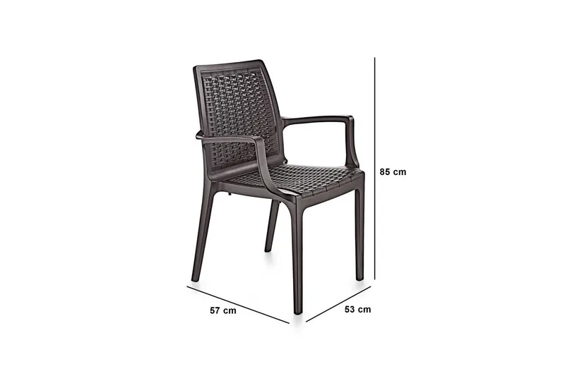 Omber Armstol Utomhus - Mørkebrun - Hagemøbler - Balkong - Balkongmøbler - Balkongstoler