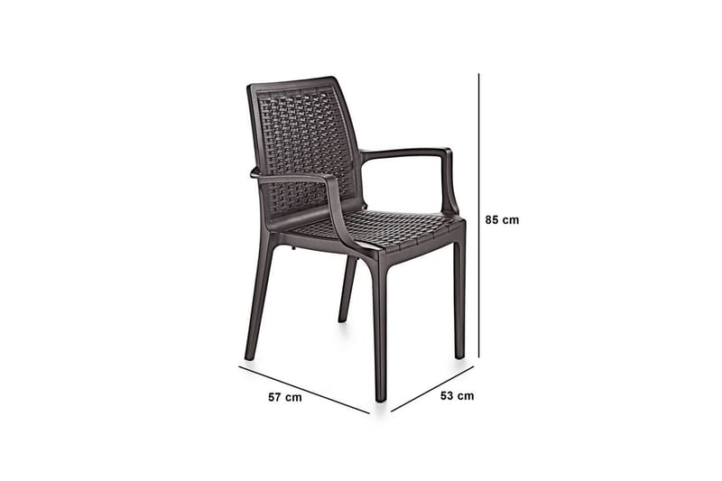 Omber Armstol Utomhus - Mørkebrun - Hagemøbler - Balkong - Balkongmøbler - Balkongstoler