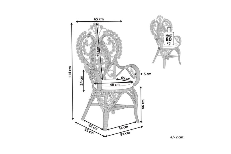 Påfuglstol Carrara - Hagemøbler - Balkong - Balkongmøbler - Balkongstoler