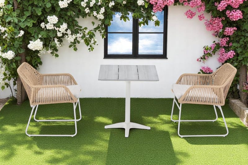 Palermo Bistrobord 70×70 cm - Grå/Beige - Hagemøbler - Balkong - Balkongmøbler - Balkongbord