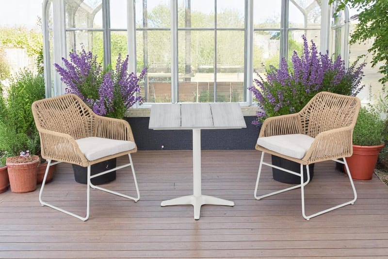 Palermo Bistrobord 70×70 cm - Grå/Beige - Hagemøbler - Balkong - Balkongmøbler - Balkongbord