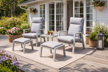 Palermo Hagemøbelgruppe Relax med sidebord - Beige - Hagemøbler - Balkong - Balkongmøbler - Balkonggrupper