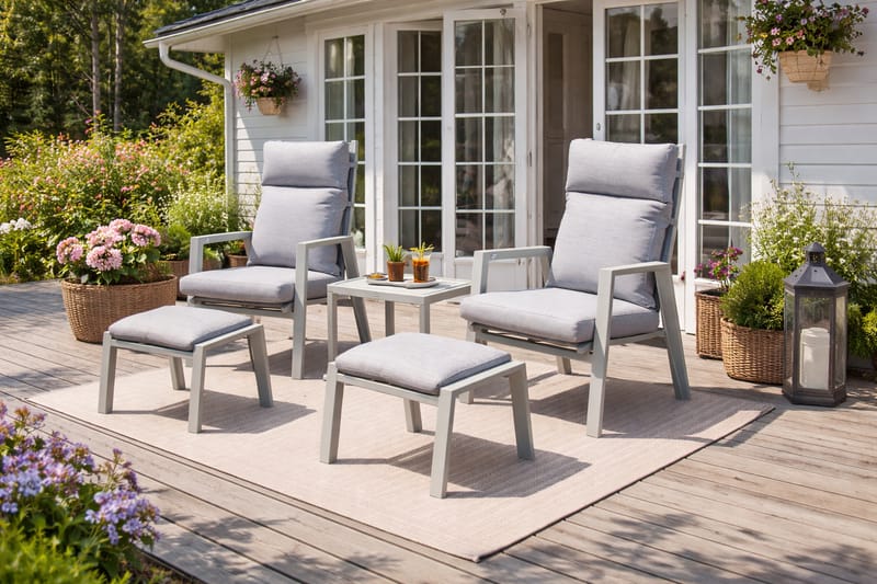 Palermo Hagemøbelgruppe Relax med sidebord - Beige - Hagemøbler - Balkong - Balkongmøbler - Balkonggrupper