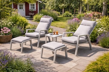 Palermo Hagemøbelgruppe Relax med sidebord - Beige - Hagemøbler - Balkong - Balkongmøbler - Balkonggrupper
