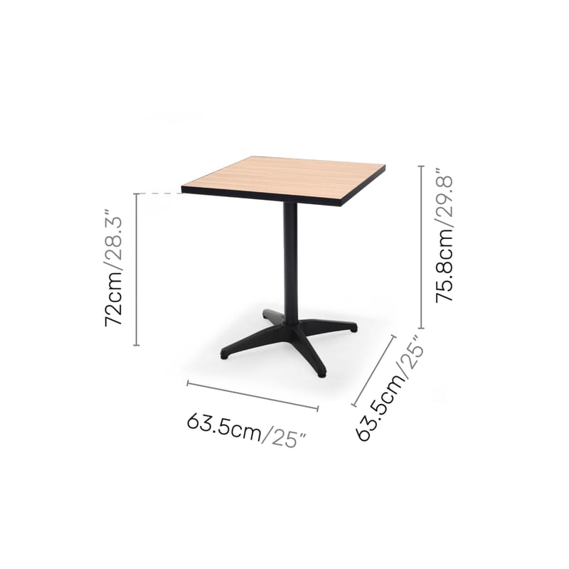 Panama Utebord Bistro 64 cm - Tre/Svart - Hagemøbler - Balkong - Balkongmøbler - Balkongbord