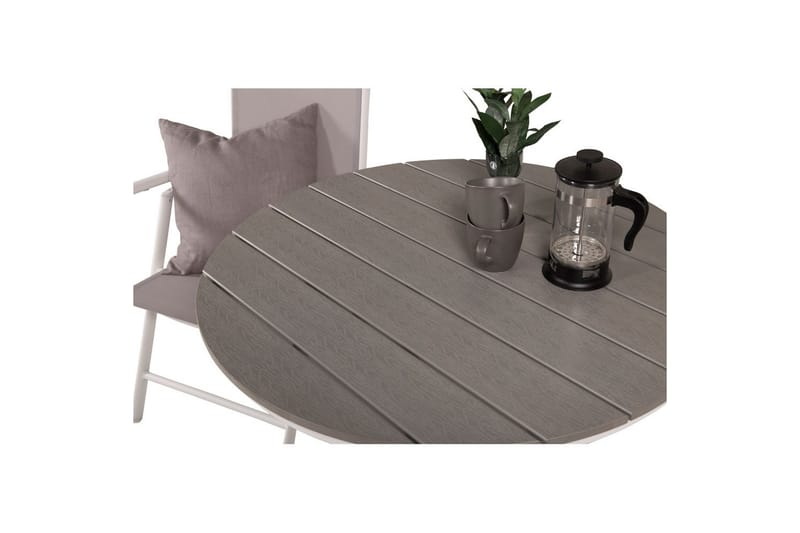Parma Cafésett Rundt Ø90 cm + 2 Break Posisjonsstoler Hvit/G - Venture Home - Hagemøbler - Balkong - Balkongmøbler - Balkonggrupper