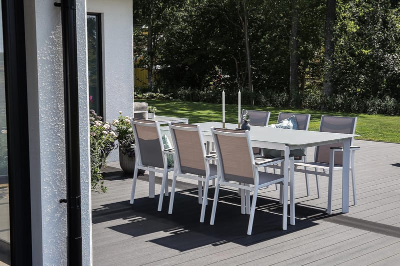 Parma Karmstol Stablebar Hvit/Grå - Venture Home - Spisestoler & hagestoler utendørs - Balkongstoler